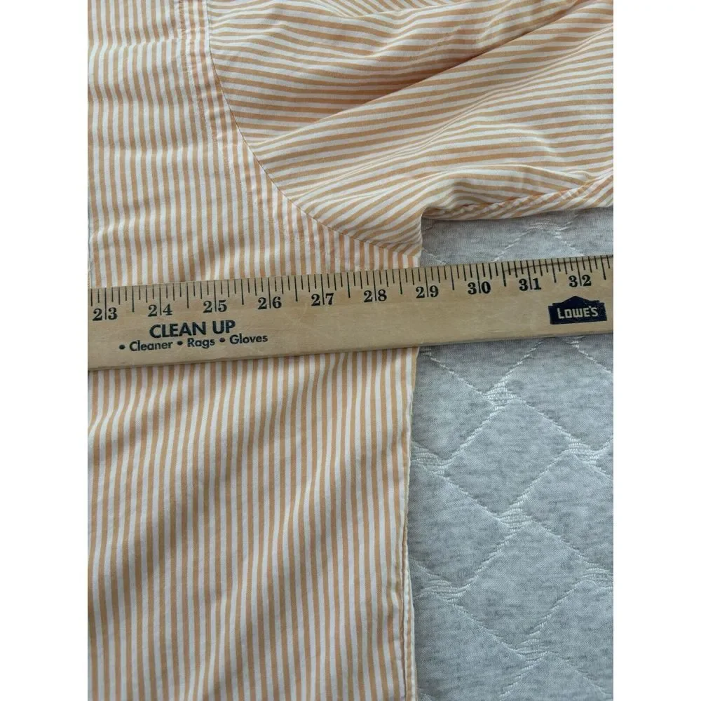 Ralph Lauren Big Shirt Mens XL Two Ply Cotton Short Sleeve Striped Orange Preppy